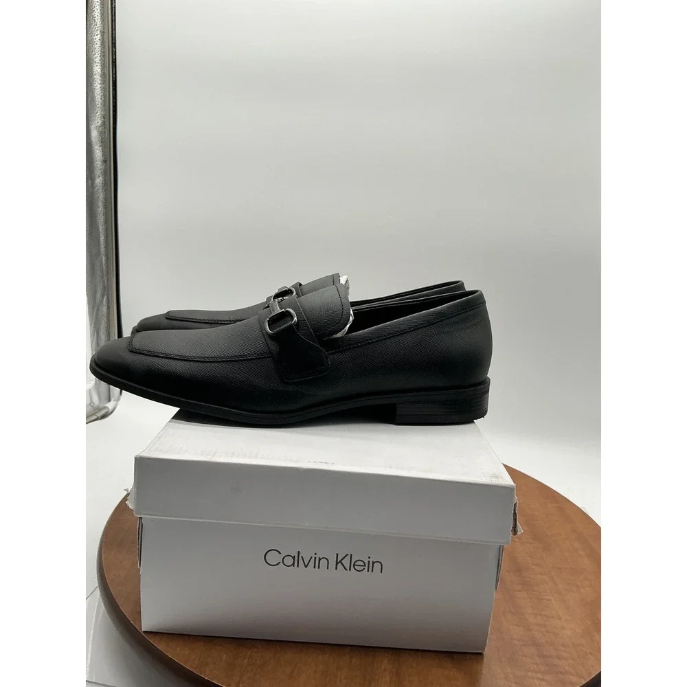 Calvin Klein Malcome2 Mens Black Bit Loafers Square Toe Dress Shoes Size 10M
